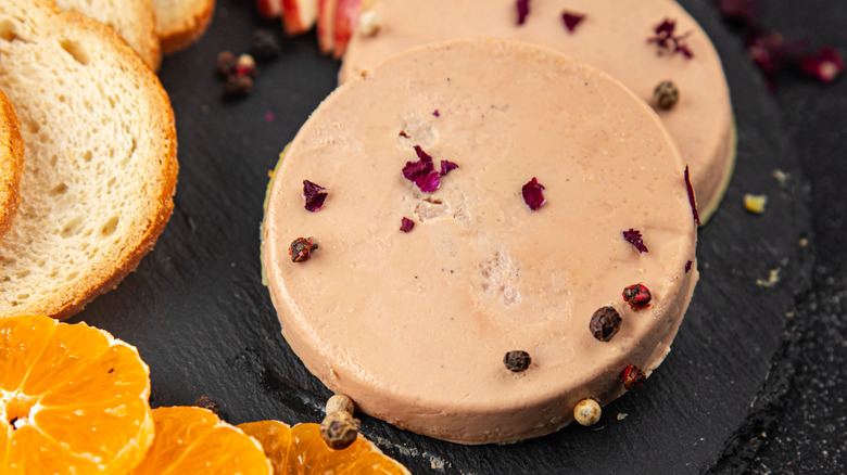 Rich swanky foie gras pate delicacy