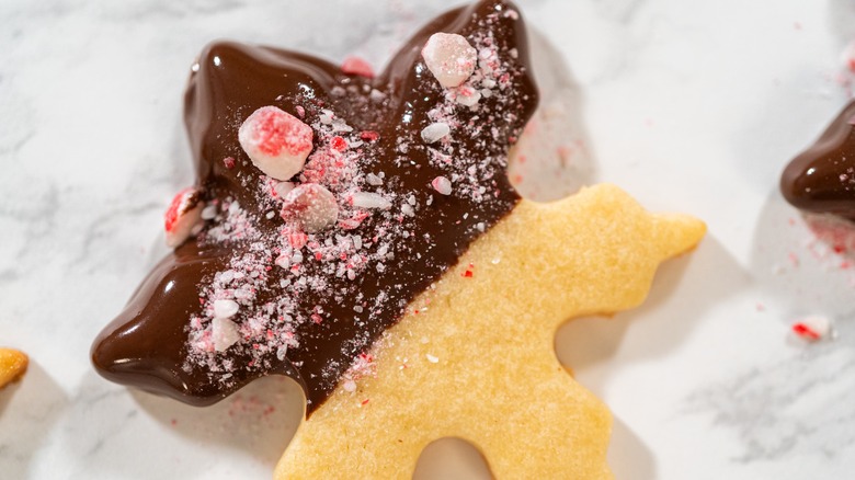Snowflake cookie with candy melts