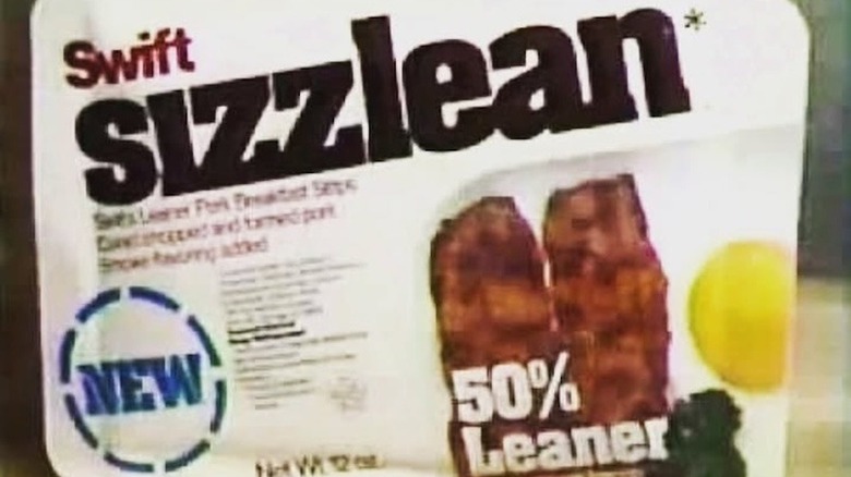 A package of Sizzlean 50% leaner beef bacon