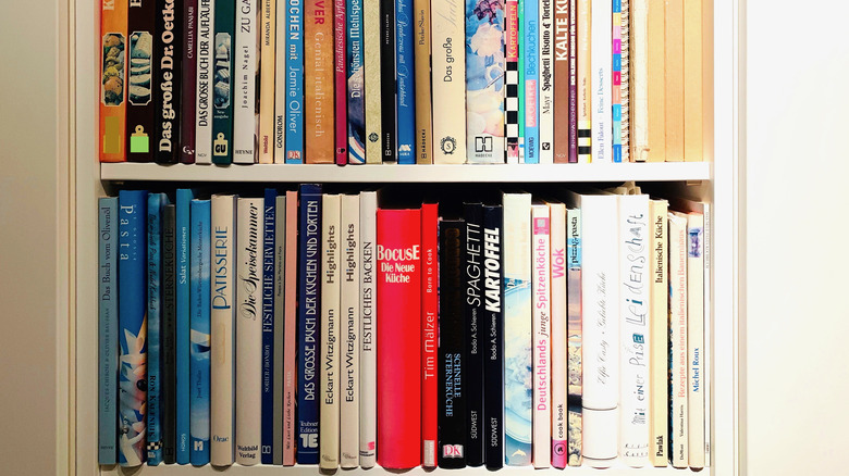 Cookbook shelf in house