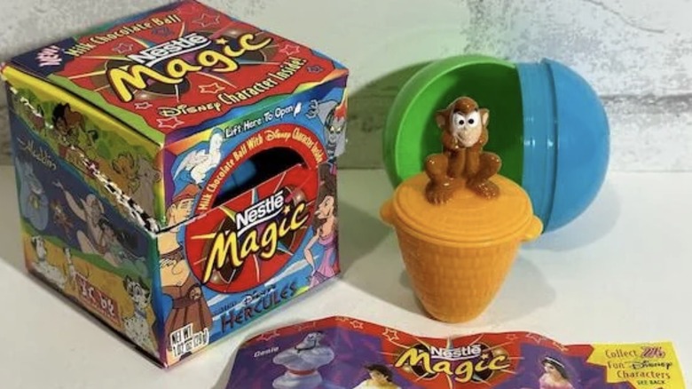 A Nestlé Magic Ball box next to its included toy