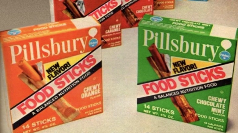 An old advertisement for Pillsbury Food Sticks featuring a couple boxes of them