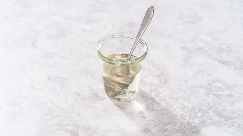 Simple syrup in glass jar