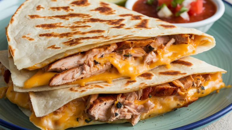 Chicken quesadilla with cheese