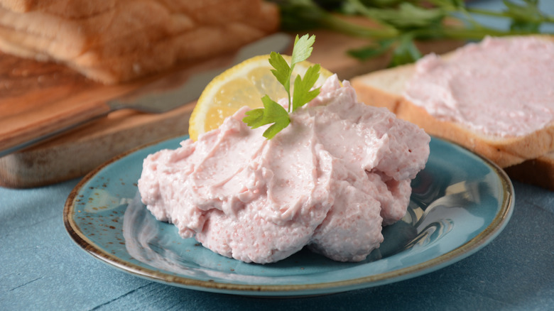 A plate of shrimp mousse