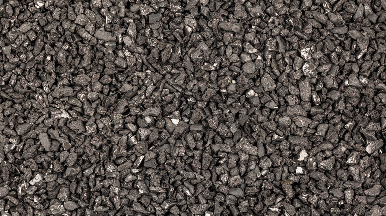 Close up of activated charcoal granules
