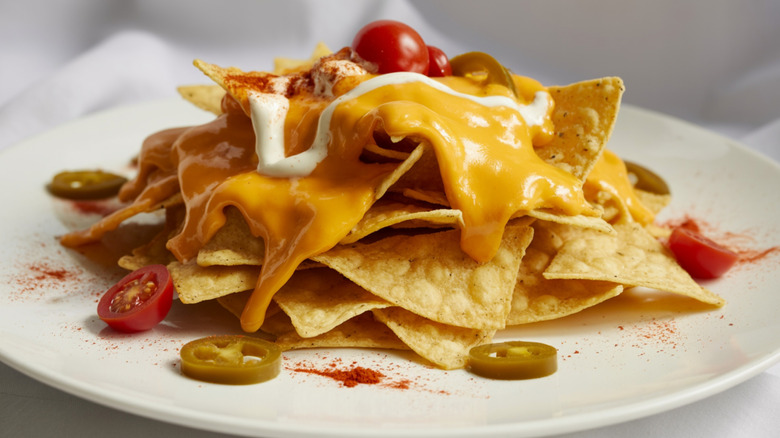 Nachos on white plate