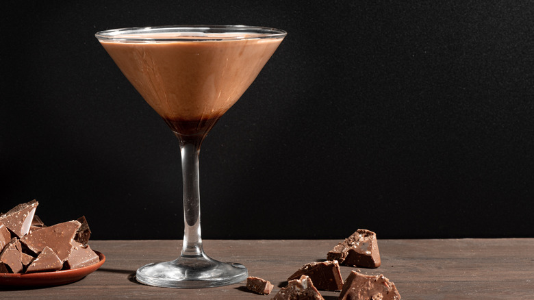 Chocolate cocktail in martini glass