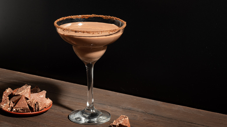 Chocolate cocktail in martini glass