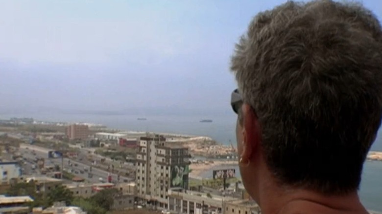 Anthony Bourdain looking out over Beirut.