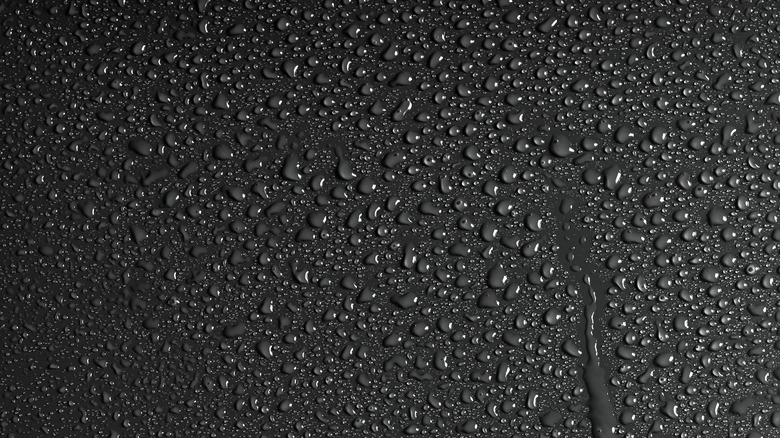 Condensation on black surface