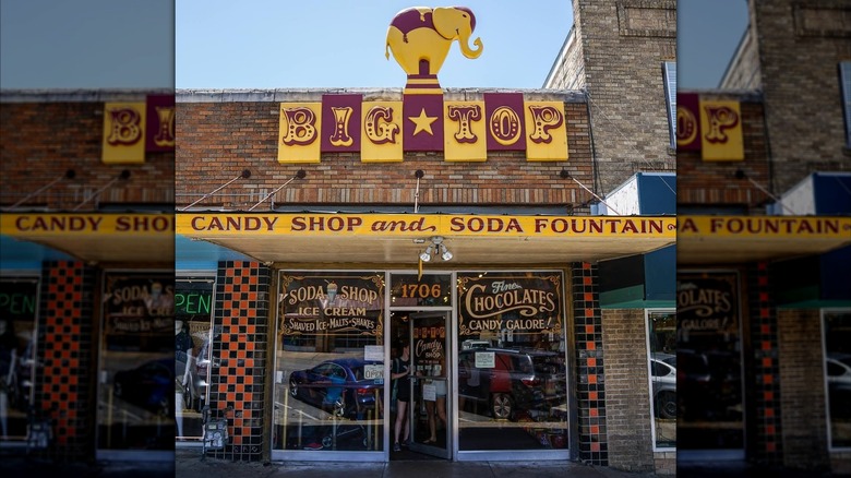 The exterior of Big Top Candy Shop