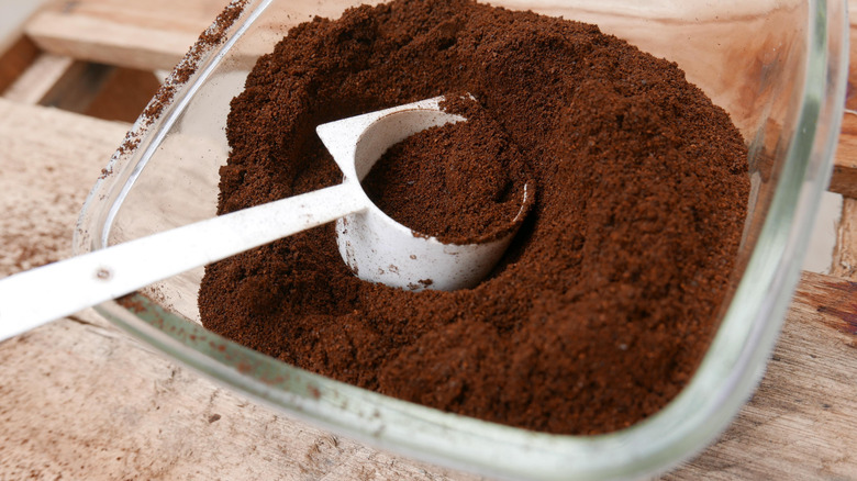 Espresso powder in a spoon