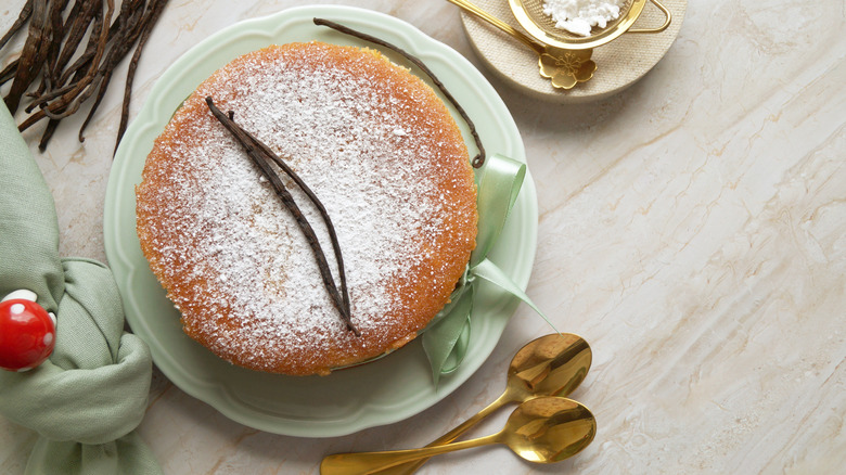 Bourbon cake on a plate