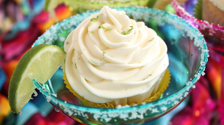 Margarita cupcake in a margarita glass