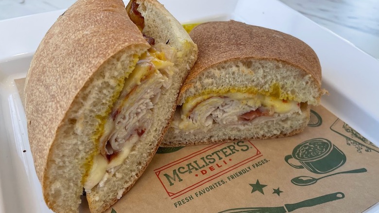 A sandwich from McAlister's Deli