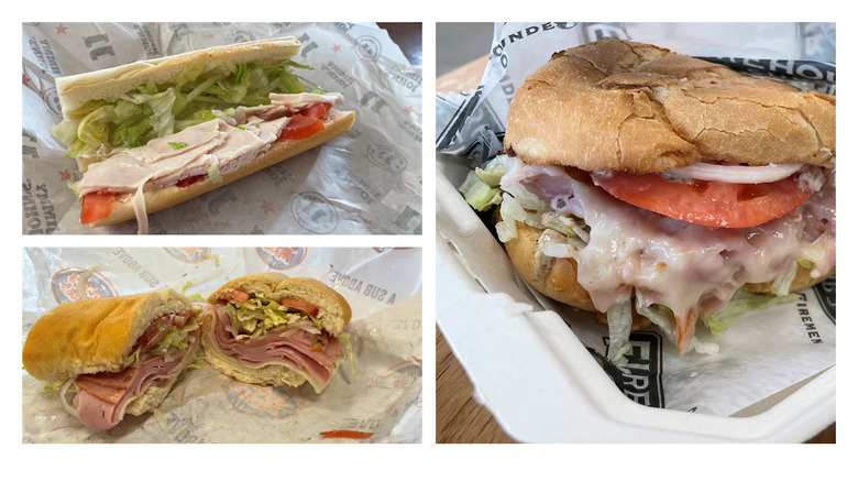 A selection of chain restaurant sandwiches