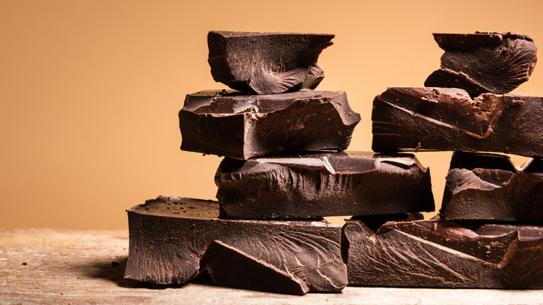 blocks of broken chocolate