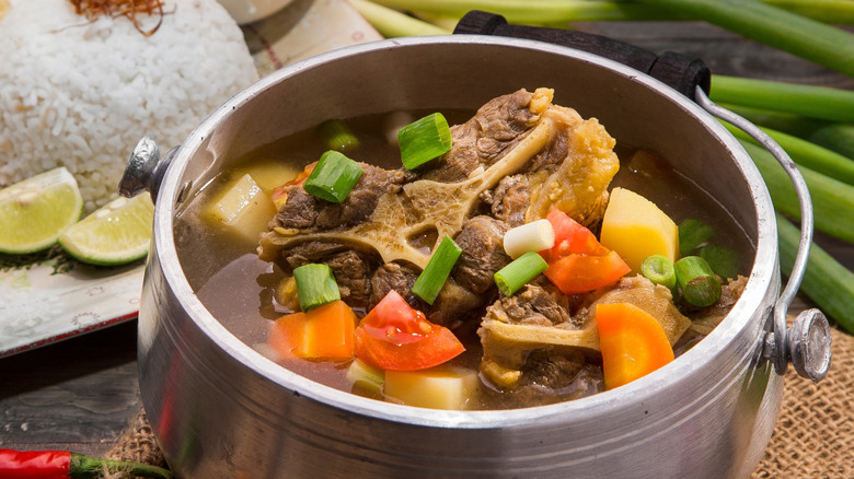 Pot of oxtail stew