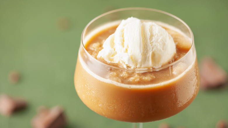 cocktail with a scoop of vanilla ice cream