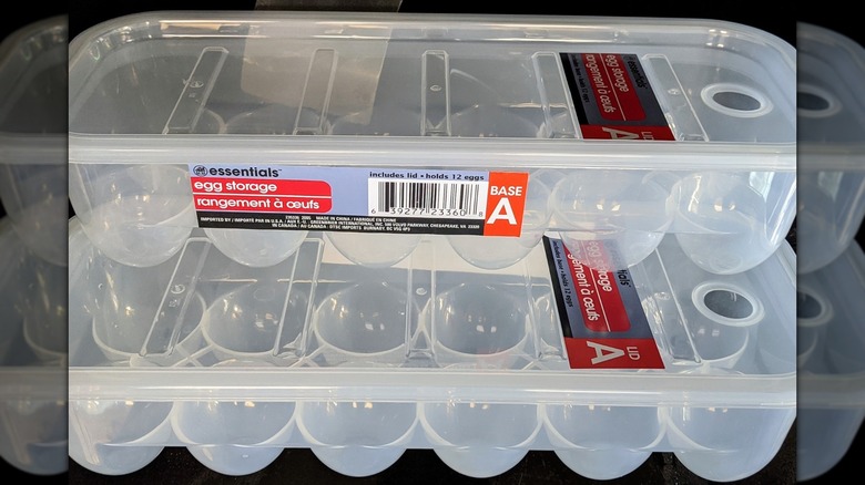 Dollar Tree's Essentials Rectangular Plastic Egg Storage Container