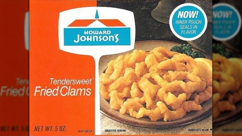 A package of Howard Johnson's frozen fried clams.