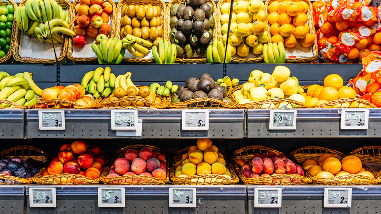 Fresh fruit in store display