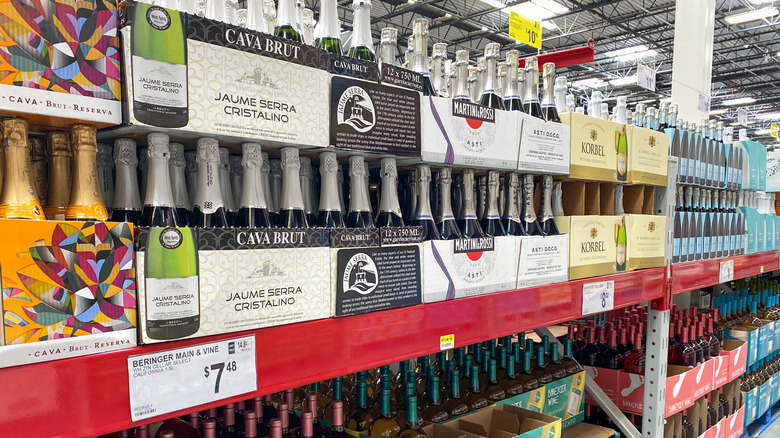 Cases of wine at a Sam's Club