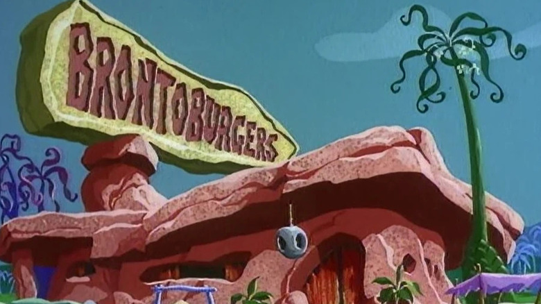 Exterior of BrontoBurgers in The Pebbles and Bamm-Bamm Show