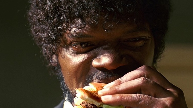 Samuel L. Jackson eats a Big Kahuna Burger in Pulp Fiction