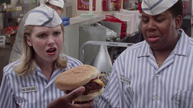 Workers at Good Burger looking at a Good Burger