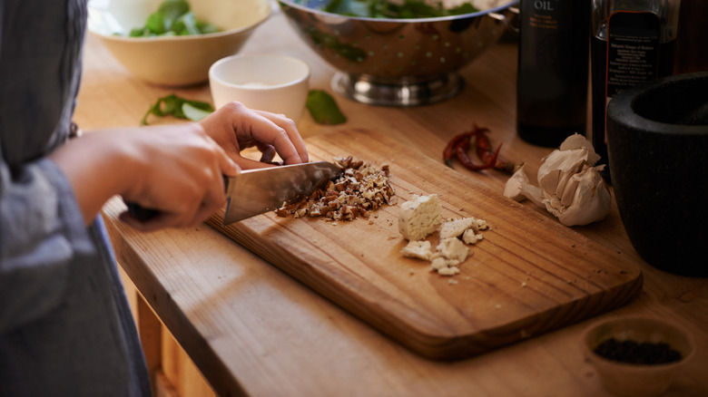 cutting board in kitchen