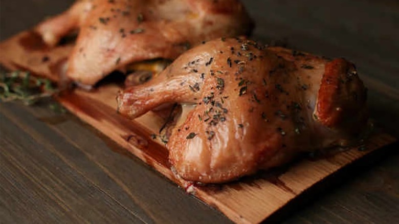 Cedar plank chicken