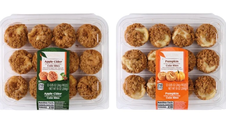 Containers of Bake Shop Coffee Cake Bites: Pumpkin or Apple Cider