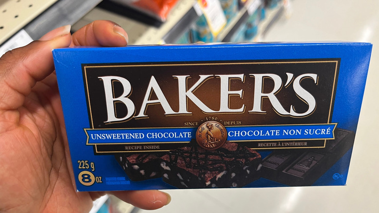 Bar of unsweetened chocolate