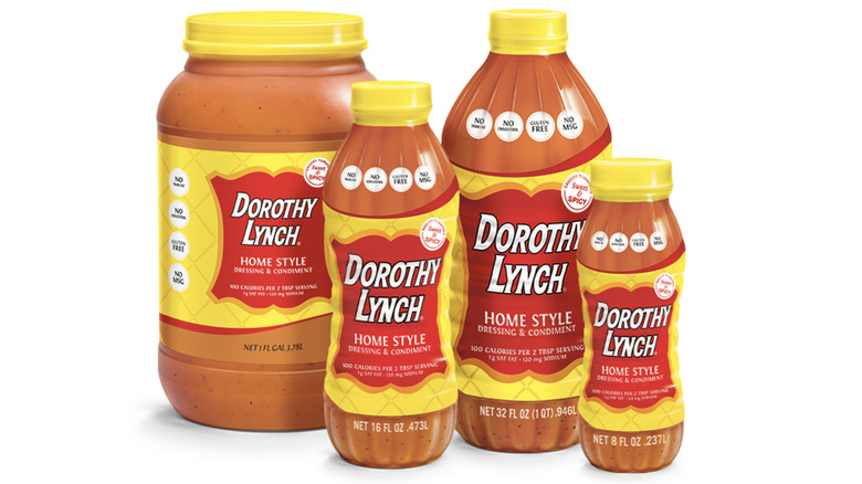 various sizes of Dorothy Lynch dressing bottles