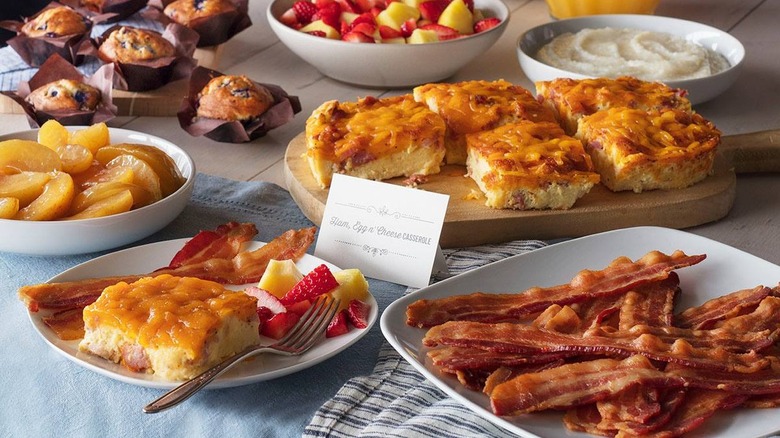 Assortment of Cracker Barrel breakfast items