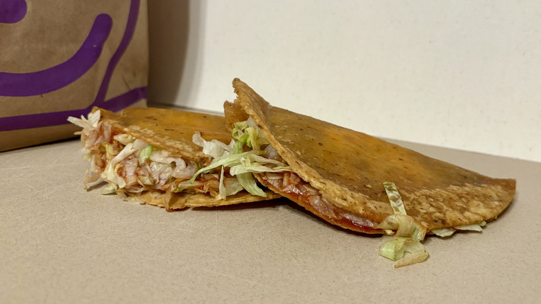 Two Jack in the Box tacos