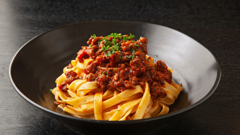 Bowl of pasta on a plate