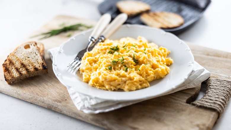 Plate of scrambled eggs