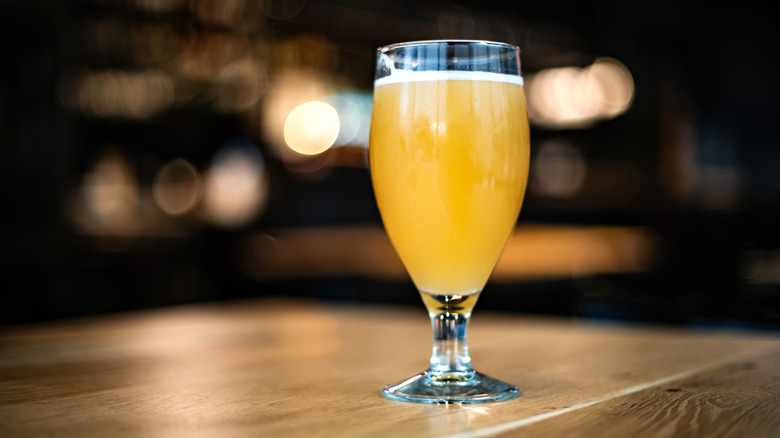 Beer glass on a table