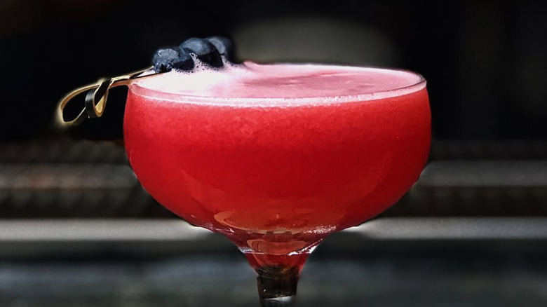Old Glory's blueberry garnished cocktail of the week