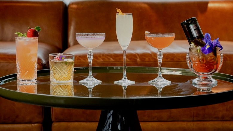 A colorful line up of Proof's signature cocktails