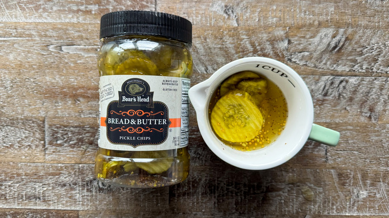 Boar's Head pickles on brown surface