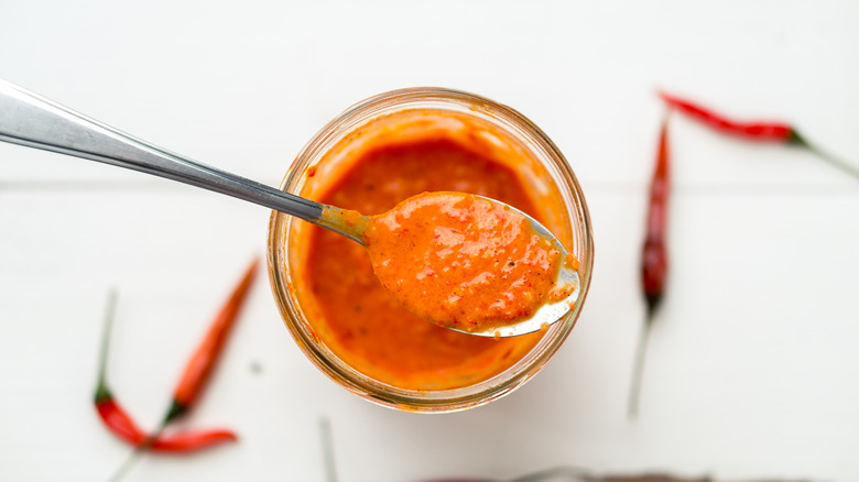 Spoonful of peri peri sauce