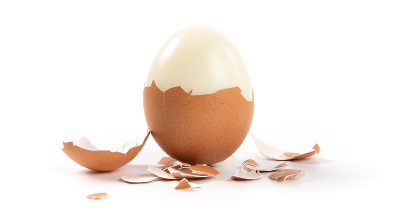 A hard-boiled egg