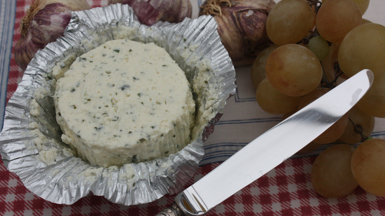 Boursin cheese in foil