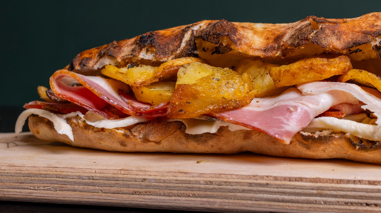 A traditional Italian Panuozzo sandwich