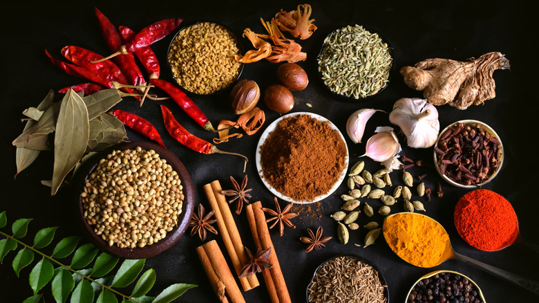 Assortment of traditional Indian spices