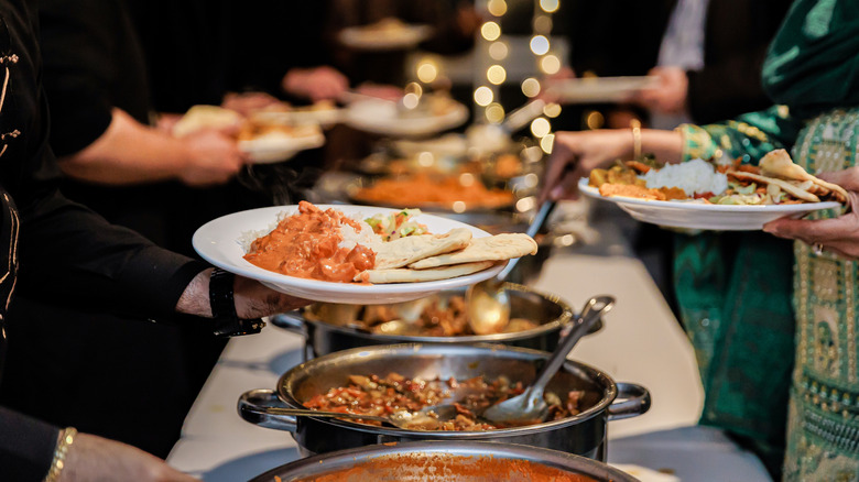 Indian buffet table